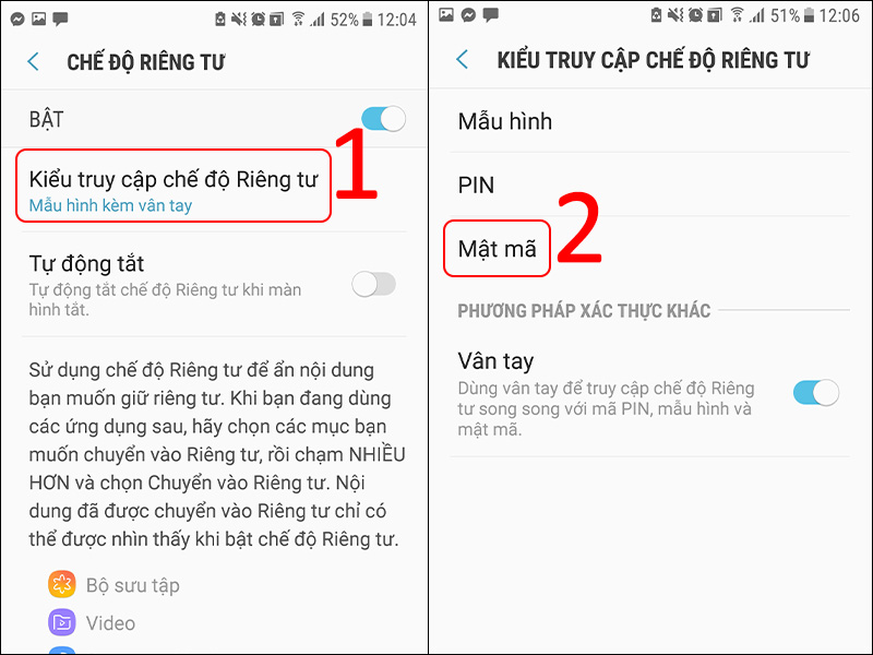 Chọn loại h&igrave;nh bảo mật kh&aacute;c